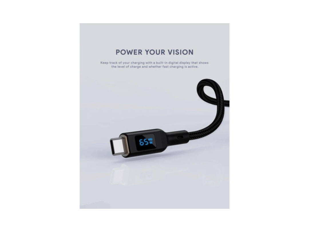 Buy Aukey USB-C to USB-C Nylon Braided Cable 100W 1.8m LCD Display in Qatar Buy Aukey USB-C to USB-C Nylon Braided Cable 100W 1.8m LCD Display in Qatar